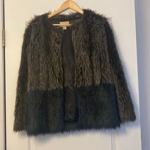 H&M two tone faux fur coat